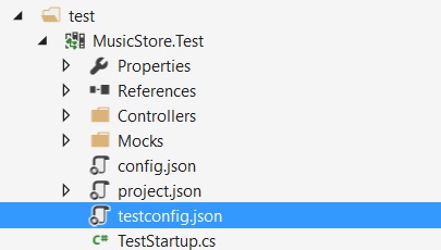 testsettings.json file at the root of the project